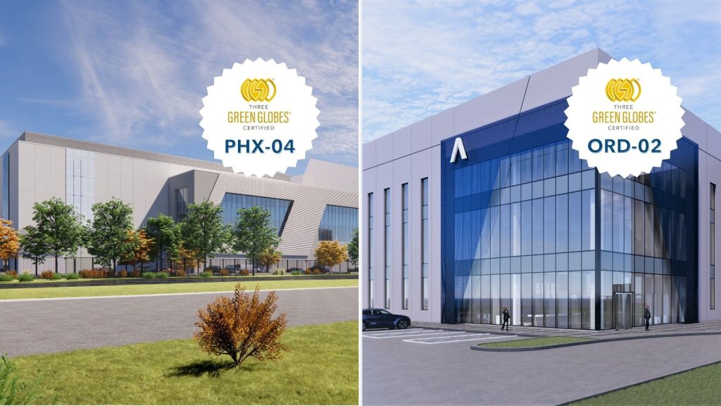 Aligned’s Phoenix and Chicagoland Data Centers Earn Three Green Globes® Certifications
