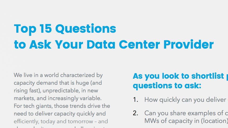 15 Questions to Ask Your Data Center Provider