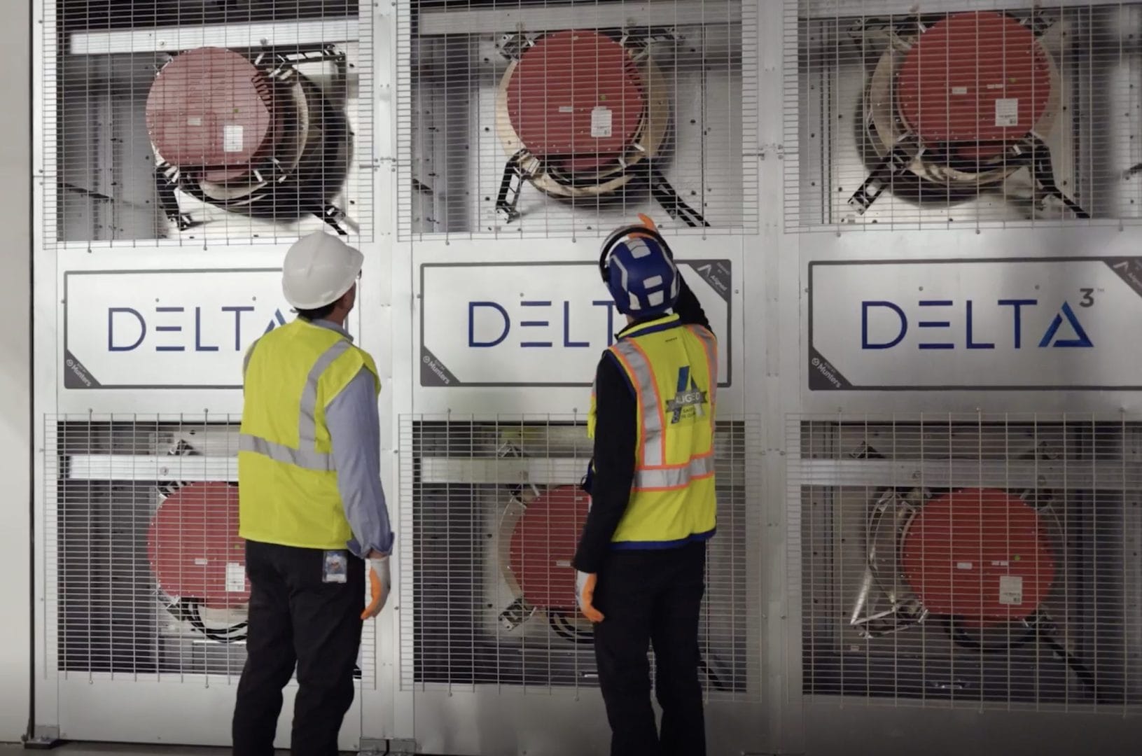 Safety team checking cooling infrastructure at Aligned Data Centers