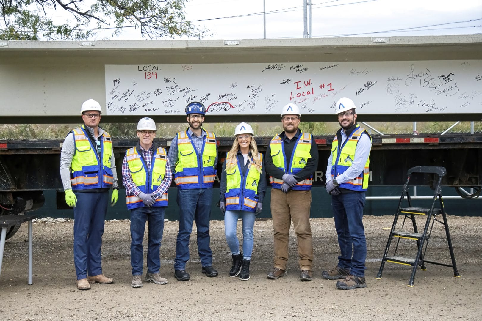 team photo aligned data centers outdoor